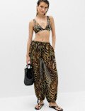 Animal Print Padded Plunge Bikini Top