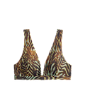 Animal Print Padded Plunge Bikini Top