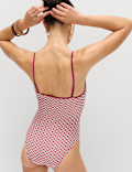 Jacquard Textured Scoop Neck Swimsuit