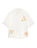 Cotton Rich Embroidered Short Sleeve Beach Shirt