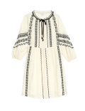 Pure Cotton Embroidered Tie Neck Mini Kaftan