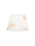 Cotton Rich Embroidered Beach Shorts