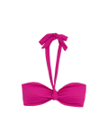 Textured Padded Tie Detail Halterneck Bikini Top