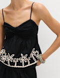 Pure Cotton Embroidered Cami Beach Top