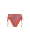 Printed Drawstring High Waisted Bikini Bottoms