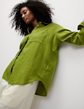 Pure Linen Oversized Girlfriend Style Shirt