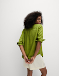 Pure Linen Oversized Girlfriend Style Shirt