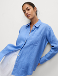Pure Linen Oversized Girlfriend Style Shirt