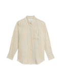 Pure Linen Collared Oversized Girlfriend Style Shirt