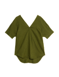 Pure Linen V-Neck Relaxed Popover Blouse