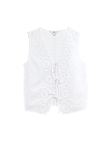 Linen Rich Cutwork Detail Top