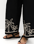 Pure Cotton Embroidered Beach Trousers