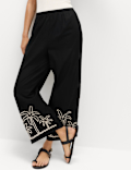 Pure Cotton Embroidered Beach Trousers