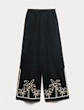 Pure Cotton Embroidered Beach Trousers