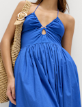 Pure Cotton Cutout Midaxi Beach Dress