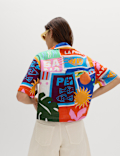 Pure Cotton Printed Short Sleeve Beach Shirt