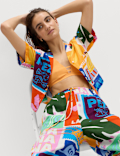 Pure Cotton Printed Short Sleeve Beach Shirt
