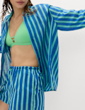 Pure Cotton Striped Long Sleeve Beach Shirt