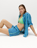 Pure Cotton Striped Beach Shorts