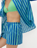 Pure Cotton Striped Beach Shorts
