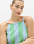 Pure Cotton Strappy Square Neck Beach Dress