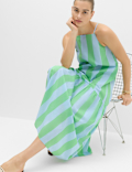Pure Cotton Strappy Square Neck Beach Dress