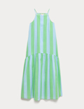 Pure Cotton Strappy Square Neck Beach Dress