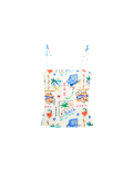 Printed Bandeau Tankini Top