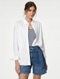 Linen Blend Collared Relaxed Shirt