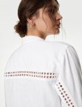 Linen Blend Collared Relaxed Shirt