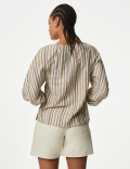 Linen Blend Striped Blouse