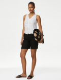 Ruched Front V-Neck Vest