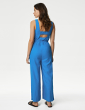 Linen Rich Sleeveless Jumpsuit
