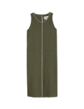 Linen Rich Stitch Detail Shift Dress