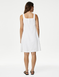 Linen Rich Square Neck Mini Shift Dress