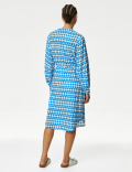 Linen Rich Printed Midi Shirt Dress