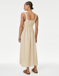 Linen Blend Midaxi Swing Dress