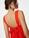 Linen Rich Square Neck Midaxi Dress