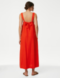 Linen Rich Square Neck Midaxi Dress