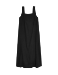 Linen Rich Square Neck Midaxi Dress