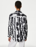 Pure Linen Printed Collared Relaxed Shirt