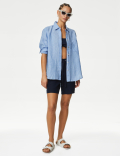 Pure Linen Collared Relaxed Shirt