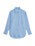 Pure Linen Collared Relaxed Shirt
