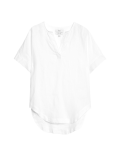 Pure Linen V-Neck Popover Blouse