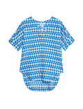 Pure Linen Printed V-Neck Popover Blouse