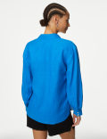 Pure Linen Collared Popover Blouse