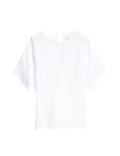 Pure Linen Round Neck Relaxed Blouse