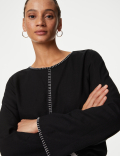 Linen Rich Tie Detail Blouse