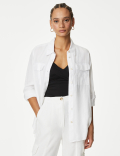 Pure Linen Relaxed Utility Shirt