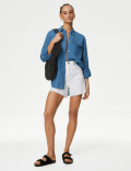 Pure Linen Relaxed Utility Shirt
